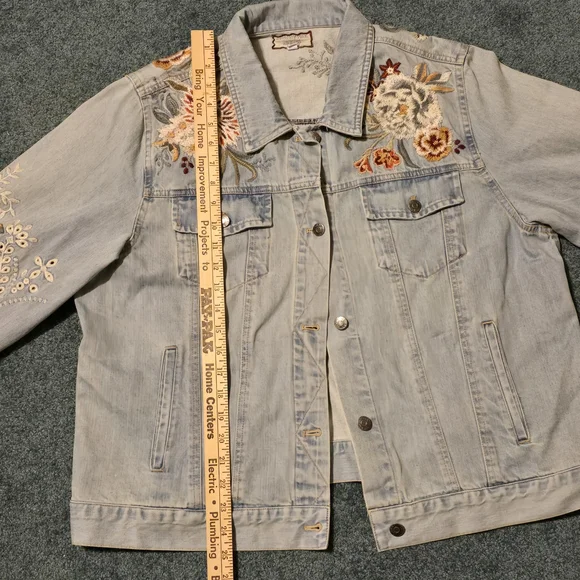 Johnny Was Denim Jacket with Floral Embroidery - Picture 8 of 9